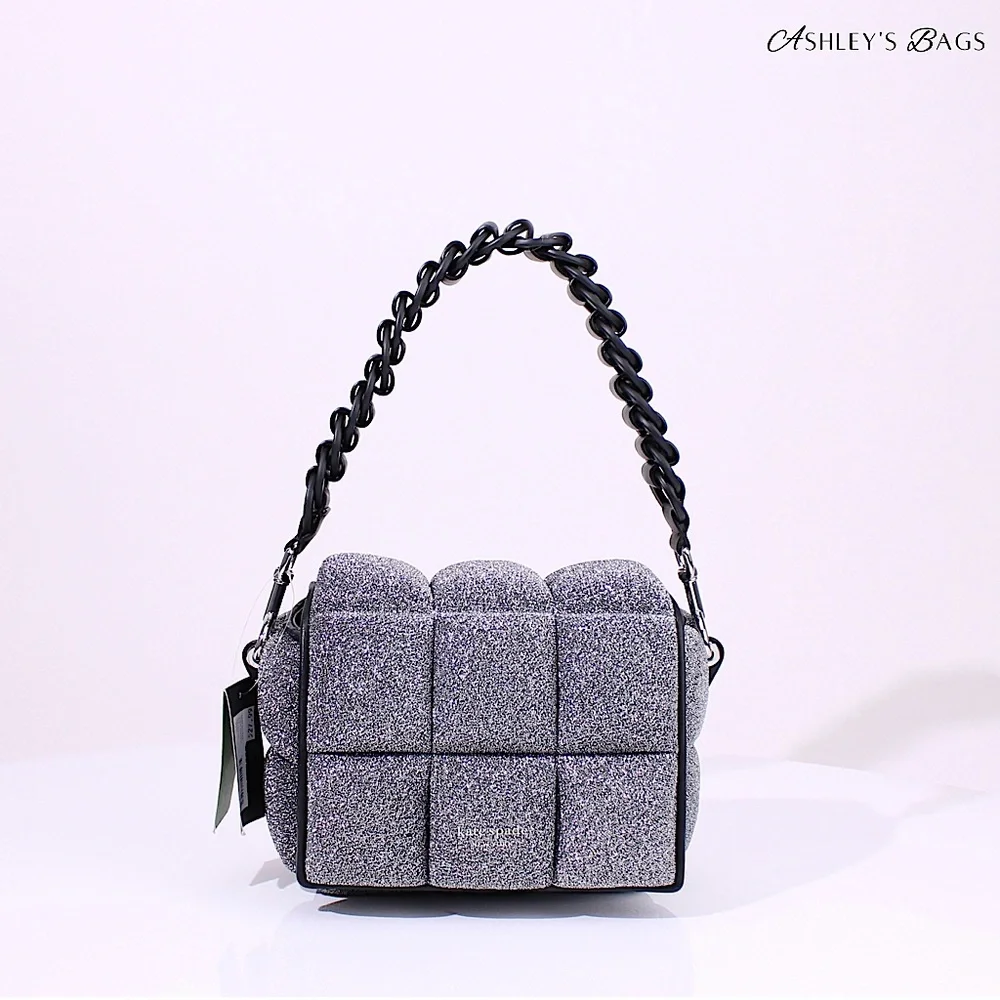 Kate Spade Boxxy Metallic Crossbody In Silver